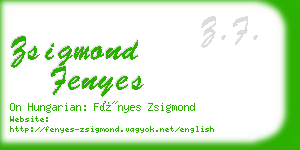 zsigmond fenyes business card